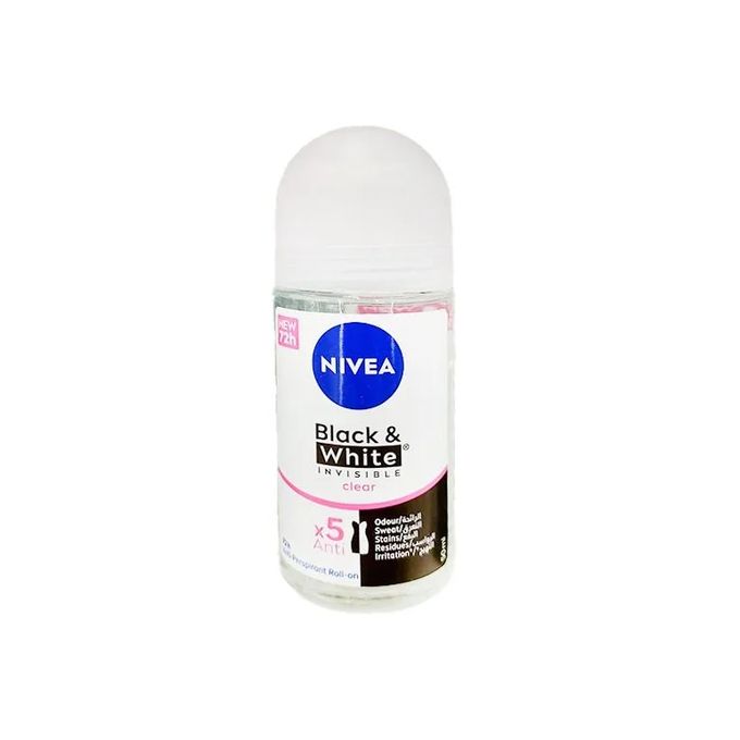 NIVEA Black & White Invisible Clear Roll-On Deodorant 50ml