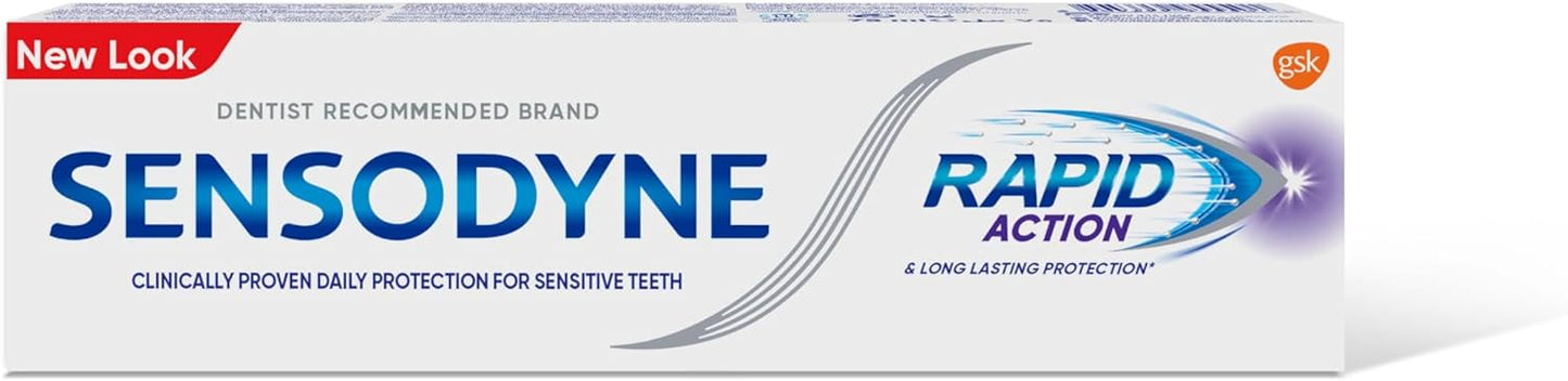SENSODYNE RAPID ACTION MEDIUM toothpaste for sensitive teeth.
