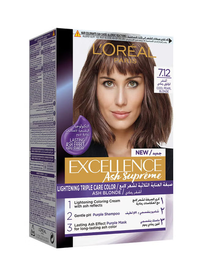 LOREAL EXCELLENCE HR COLOR ASH SUPREME/7.12
