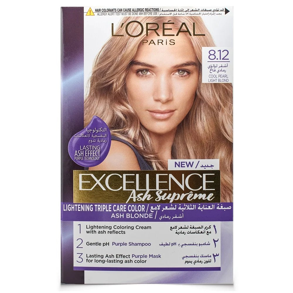 LOREAL EXCELLENCE HR COLOR ASH SUPREME/8.12
