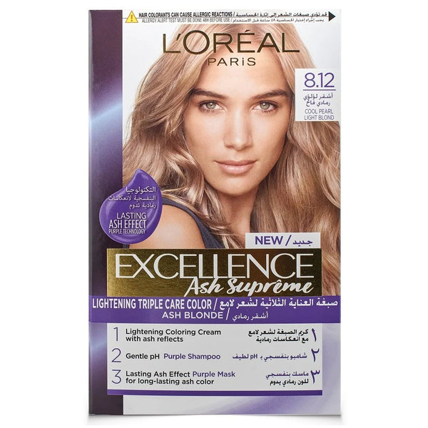LOREAL EXCELLENCE HR COLOR ASH SUPREME/8.12