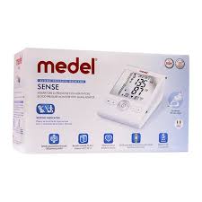 MEDEL SENSE Blood Pressure Monitor displaying blood pressure reading
