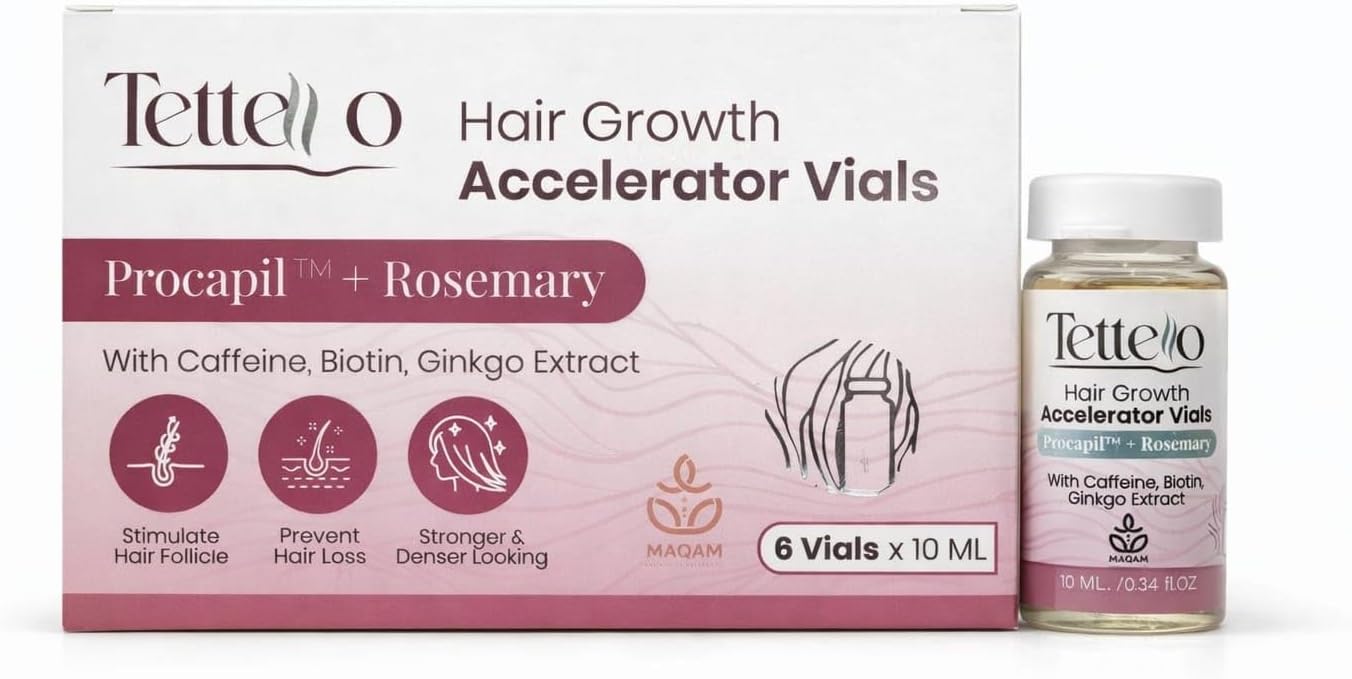 TETTELO Hair Growth Accelerator with CAF+BIO+GIN 6 Vials