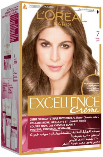 LOREAL EXCELLENCE HAIR COLOR CREAM 7 BLONDE