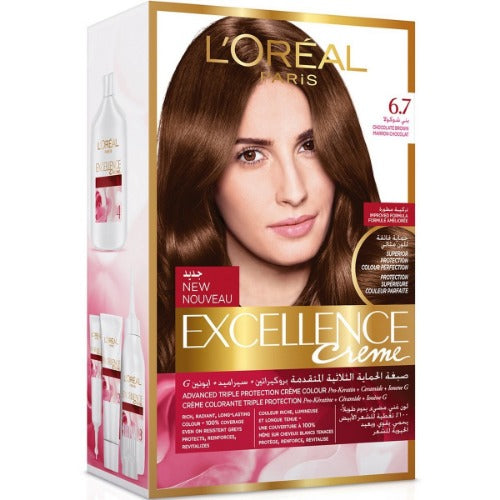 LOREAL EXCELLENCE HAIR COLOR CREAM 6.7 CHOCOLATE BROWN