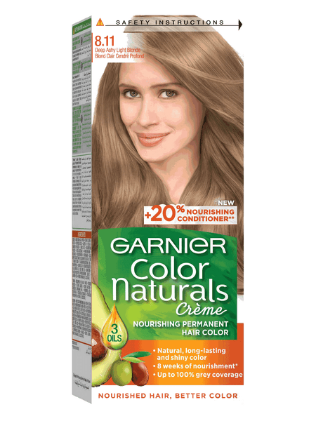 GARNIER COLOR NATURALS CREAM 8.11 DEEP ASHY LIGHT BLONDE