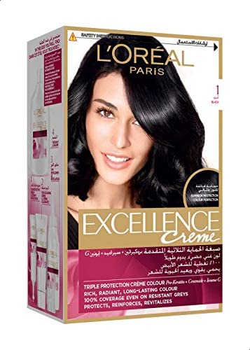 LOREAL EXCELLENCE HAIR COLOR CREAM 1 BLACK