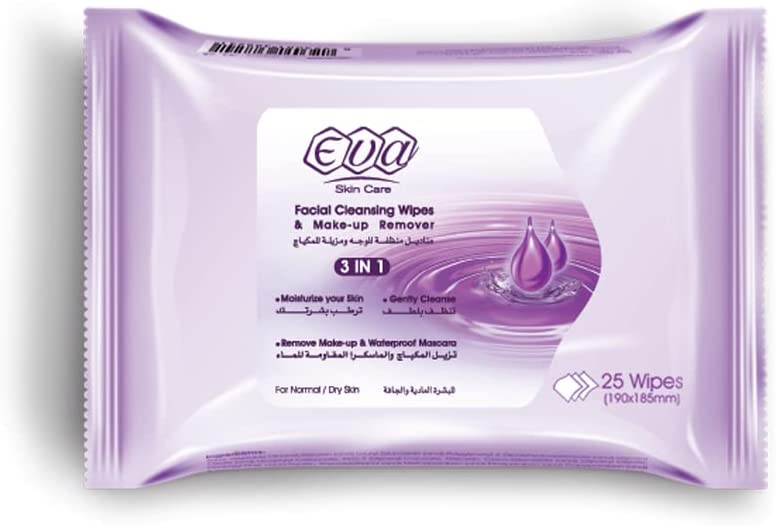 EVA MAKEUP REMOVER NORMAL WIPES 25 PIECES (20% OFFER)