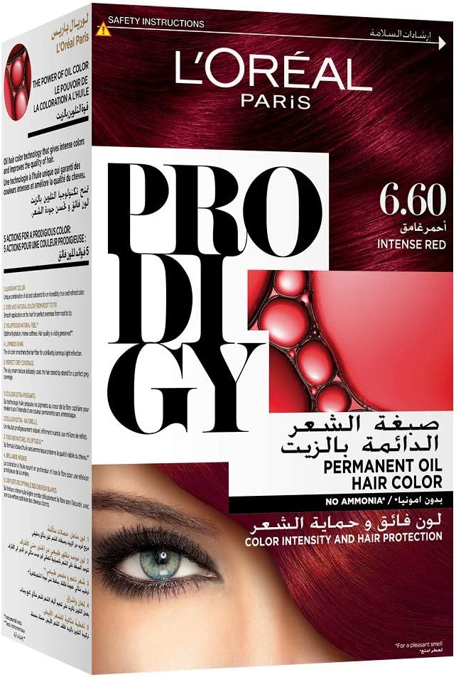 LOREAL PRODIGY HAIR COLOR CREAM 6.60 INTENSE RED