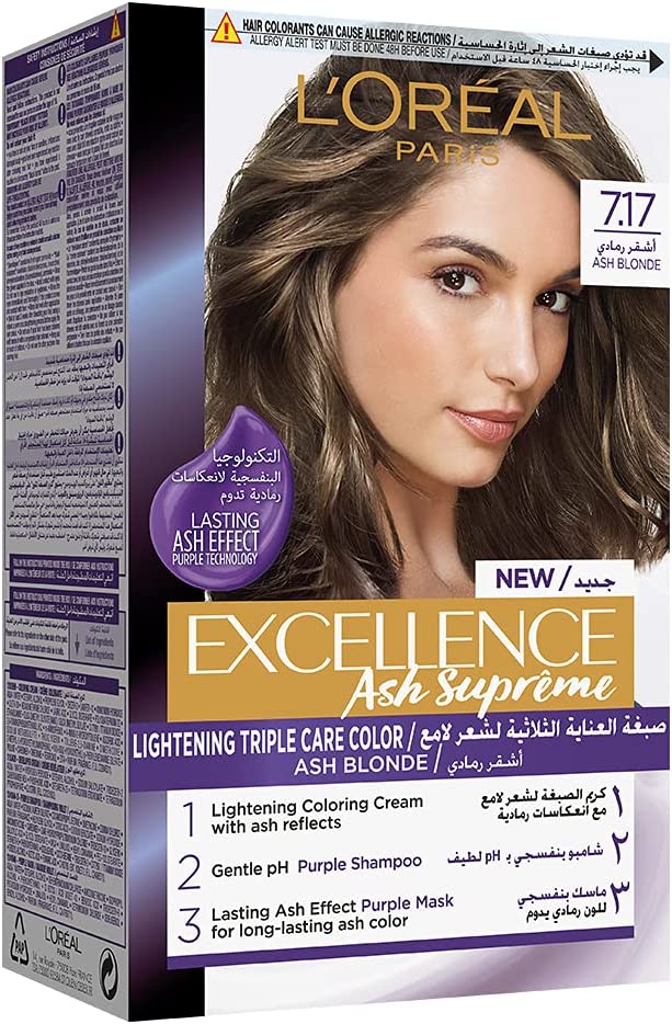 LOREAL EXCELLENCE HAIR COLOR ASH SUPREME 7.17 ASH BLONDE