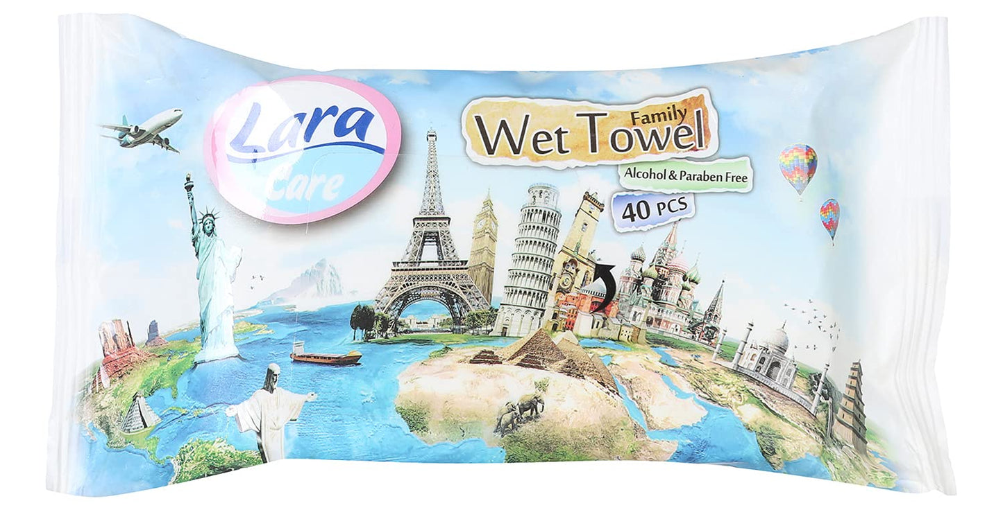 LARA CARE FAMILY WET TOWEL WIPES 24/PCS