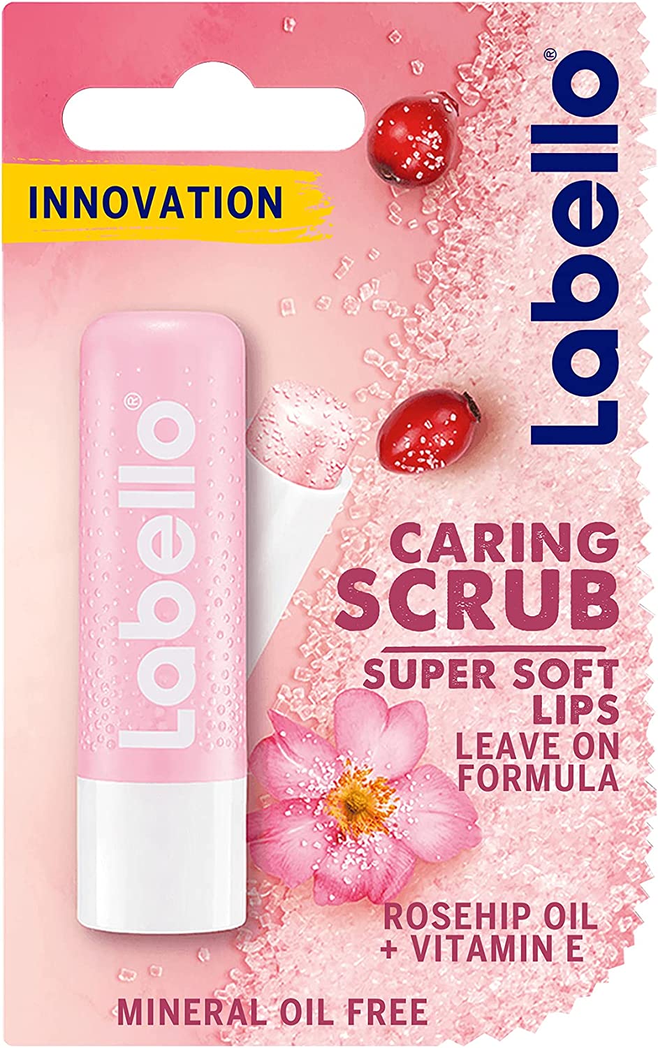 LABELLO LIP CARE SCRUB ROSEHIP OIL LIP 4.8 GM