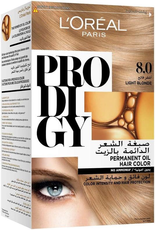 LOREAL PRODIGY HAIR COLOR CREAM 8.0 LIGHT BLONDE