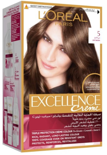 LOREAL EXCELLENCE HAIR COLOR CREAM 5 LIGHT BROWN