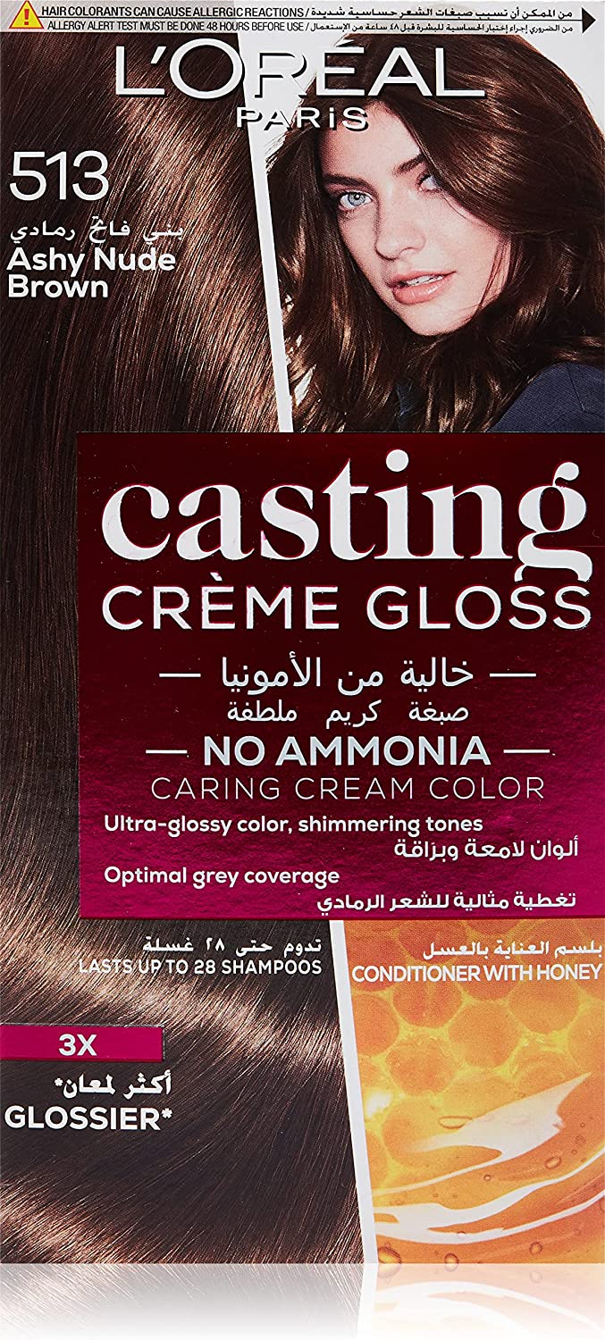 LOREAL CASTING HAIR COLOR CREAM 513 ASHY NUDE BROWN