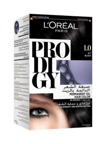 LOREAL PRODIGY HAIR COLOR CREAM 1.0 OBSIDIAN DEEP BLACK