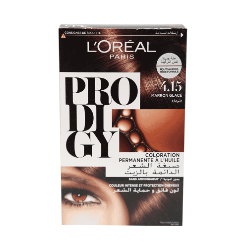 LOREAL PRODIGY HAIR COLOR CREAM 4.15 MARRON GLACE ICED BROWN