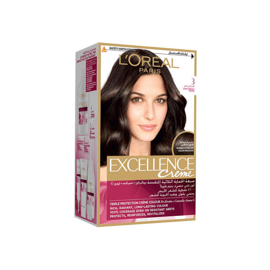 LOREAL EXCELLENCE HAIR COLOR CREAM 3 DARK BROWN