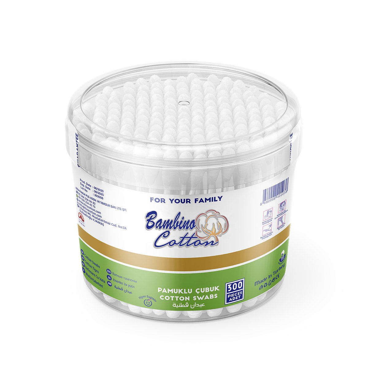 BAMBINO COTTON SWABS 300/PCS